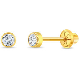 Or 14K Boucle d'oreille vissée Or 14K round