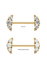 Barbell 14ga/16mm Titanium Gold Beds&Bezel