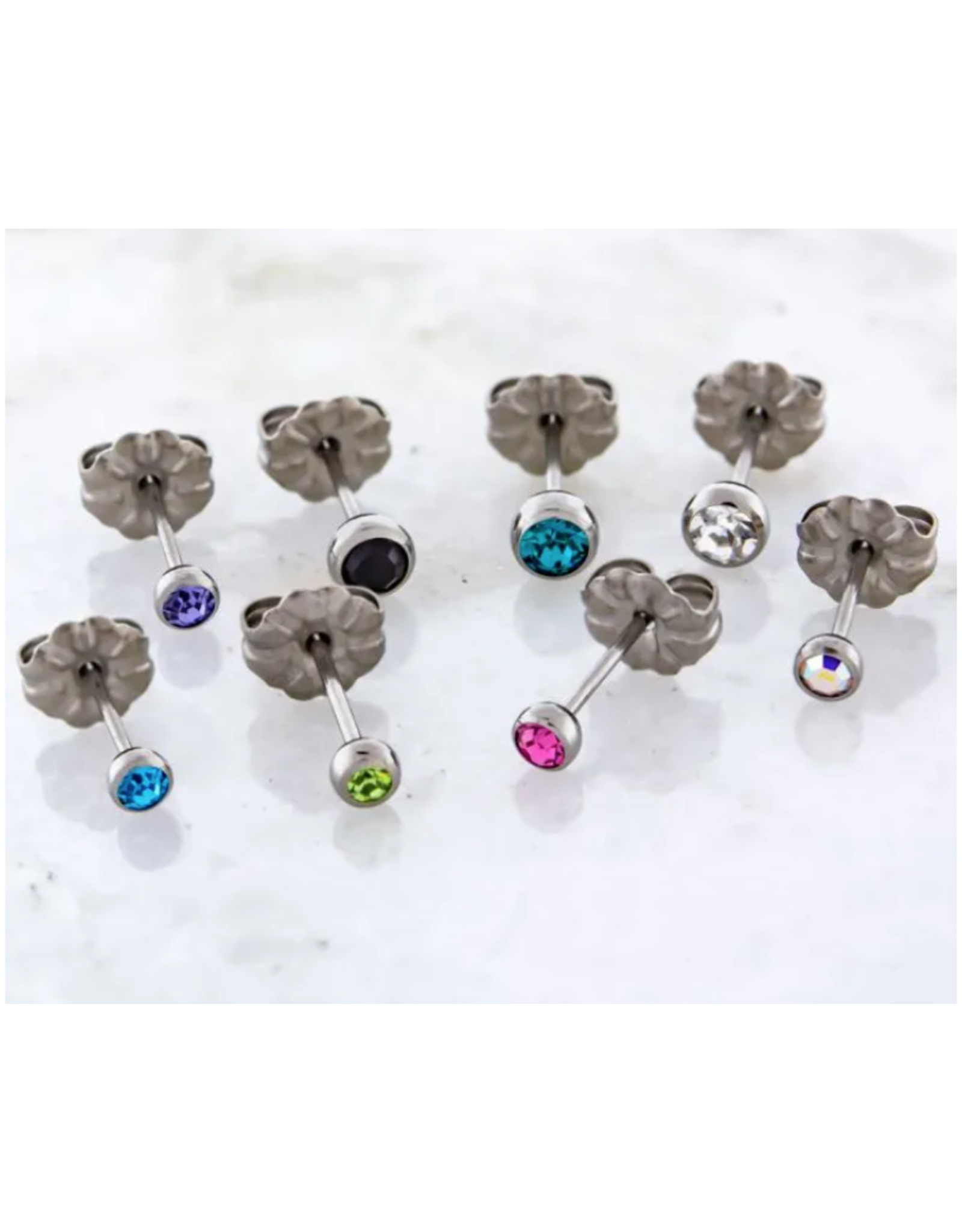 Boucle d'oreille à Papillon Round Titanium