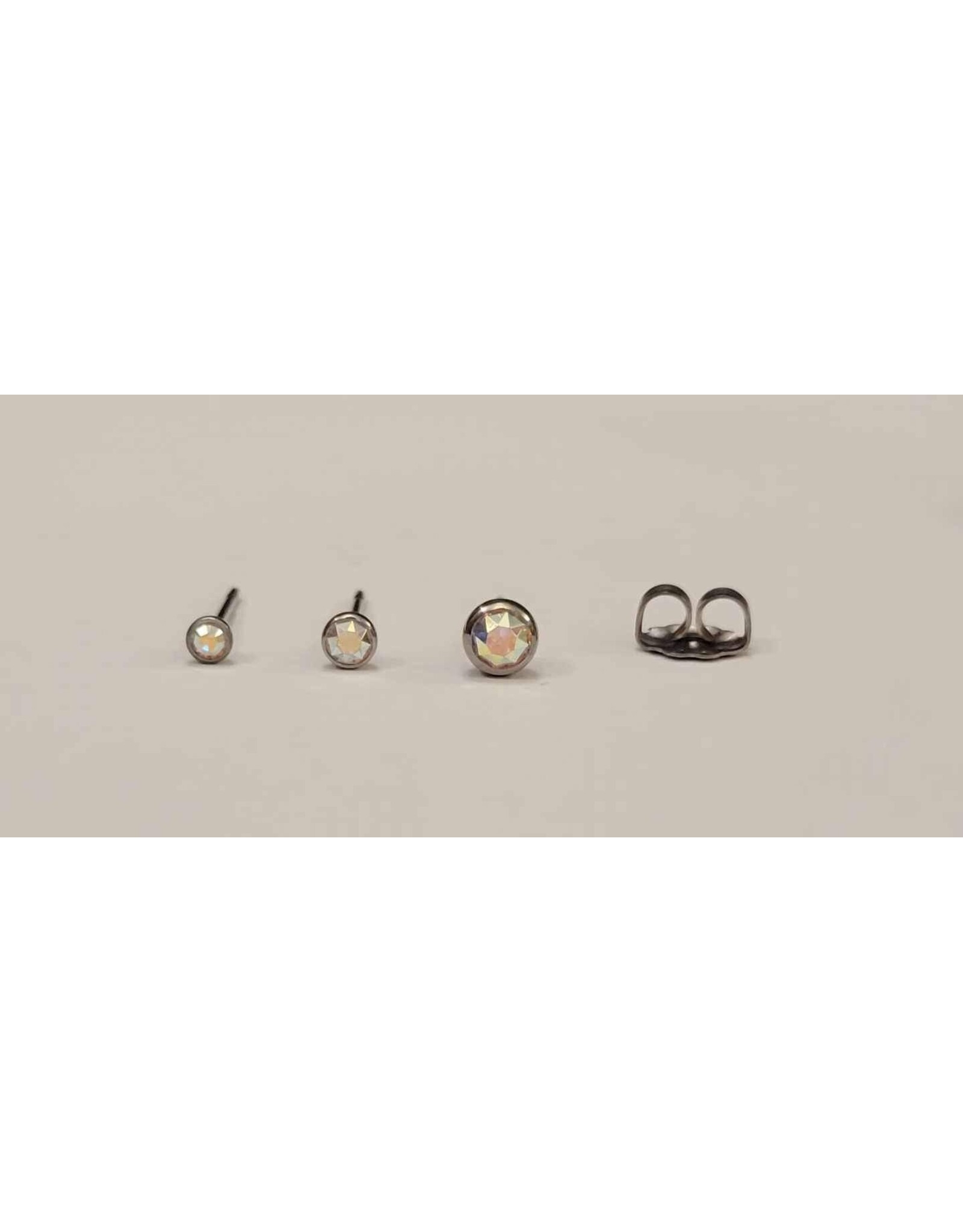 Boucle d'oreille à Papillon Round Titanium