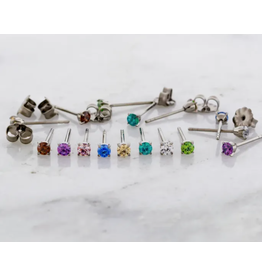 Boucle d'oreille à Papillon Griffée Titanium