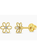 Or 14K Boucle d'oreille vissée Or 14K Marguerite