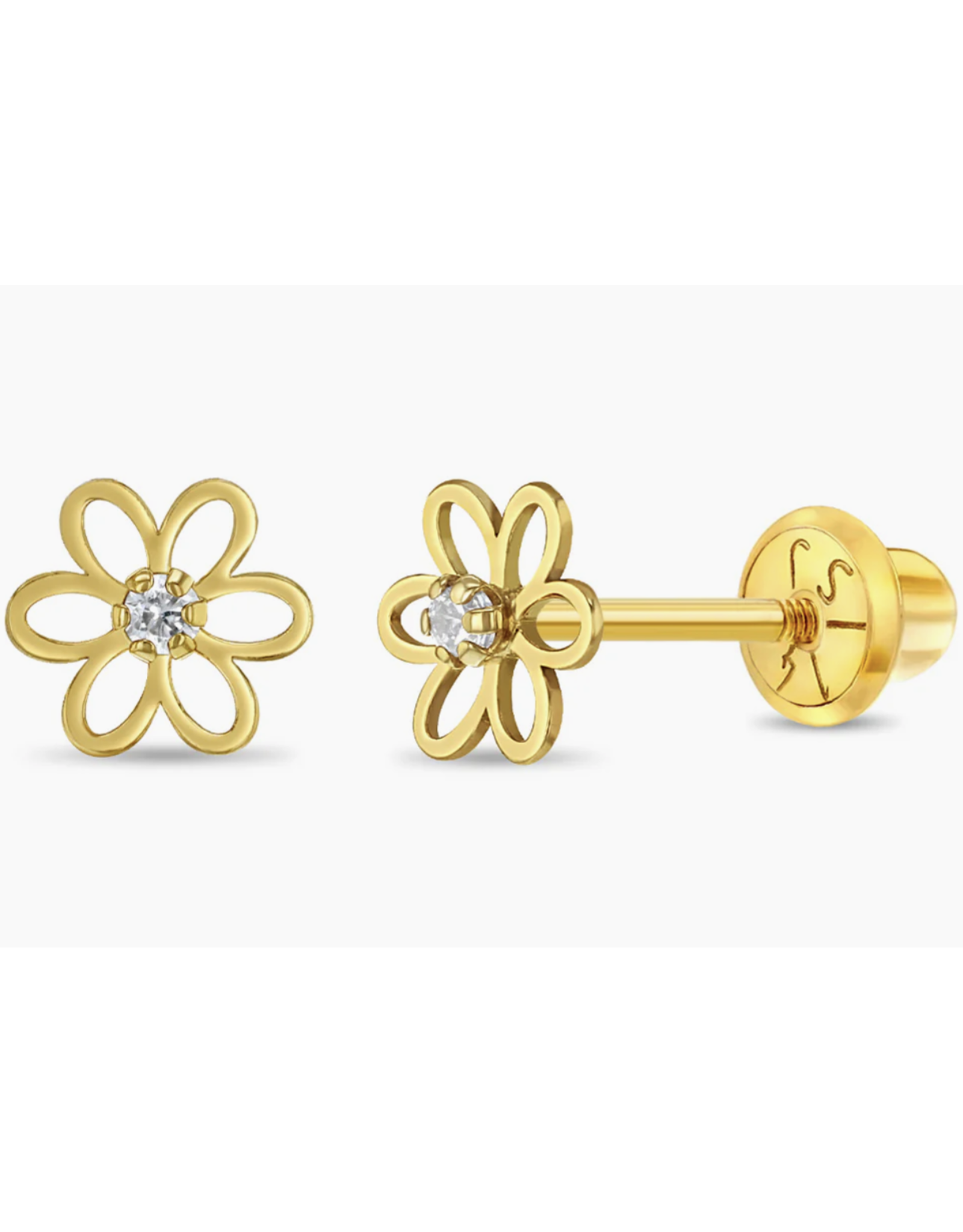 Or 14K Boucle d'oreille vissée Or 14K Marguerite