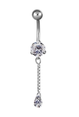 Stainless Barbell 14ga Steel pendentif chaînette et goutte