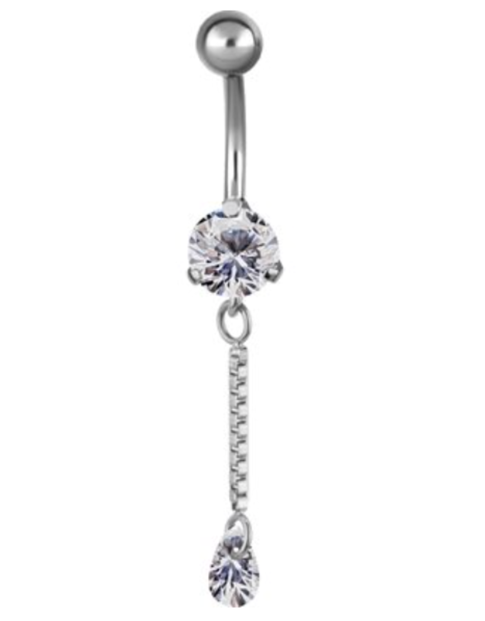 Stainless Barbell 14ga Steel pendentif chaînette et goutte