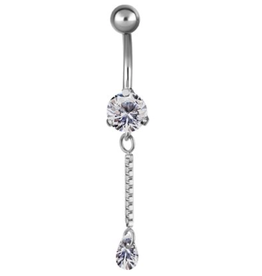 Stainless Barbell 14ga Steel pendentif chaînette et goutte