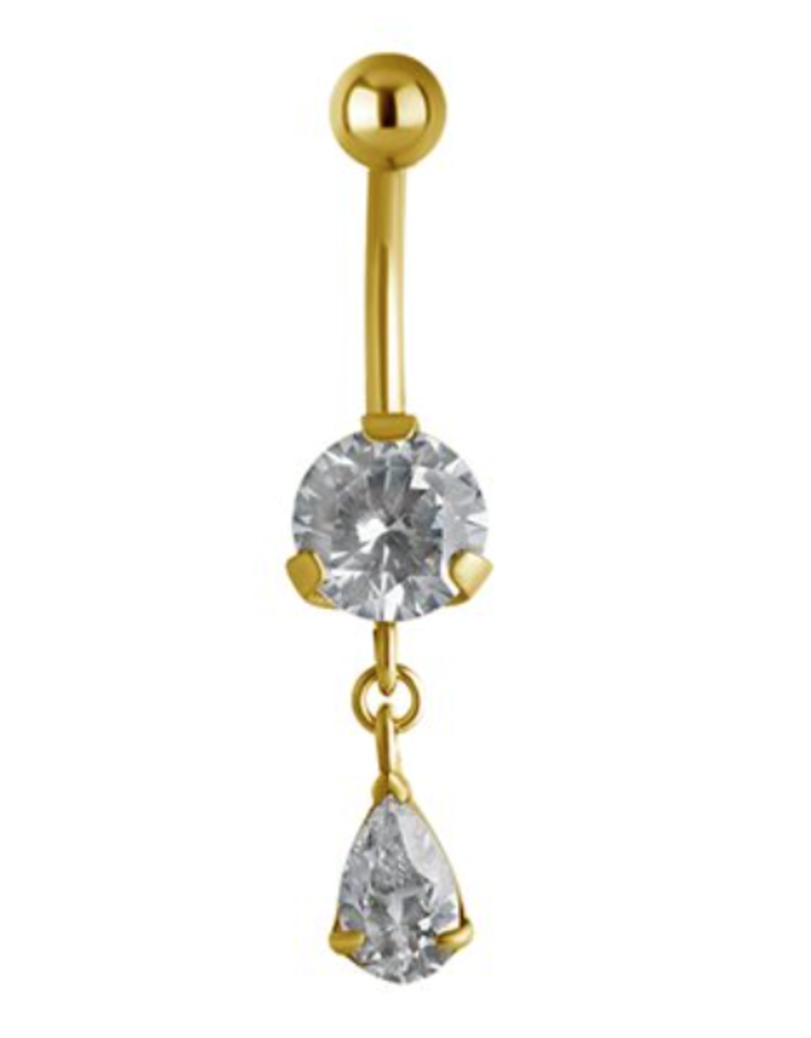 Gold PVD Barbell 14ga Gold pendentif Ovale