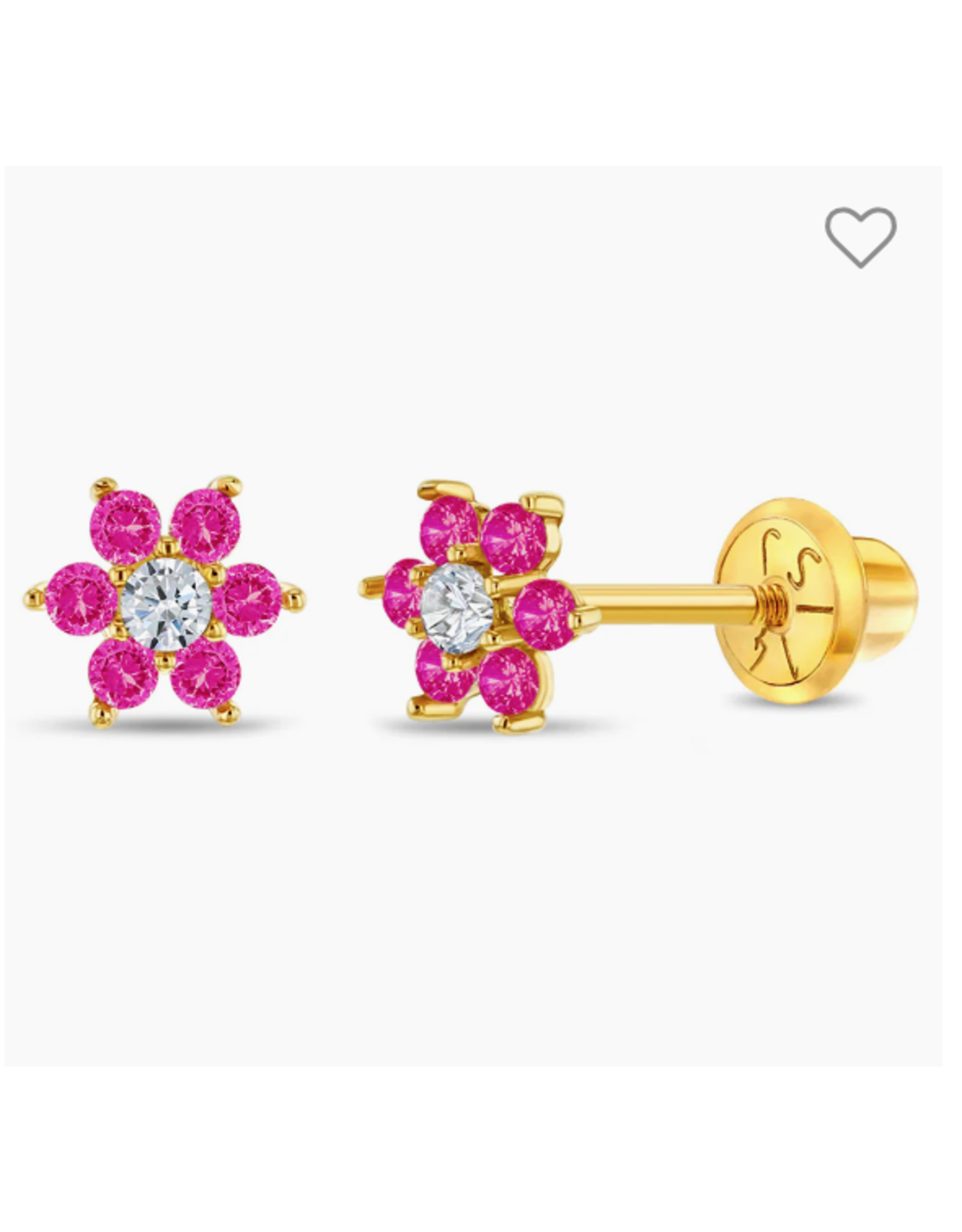 Or 14K Boucle d'oreille vissée Or 14K Fleur