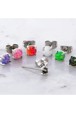 Boucle d'oreille à Papillon Titanium Opale