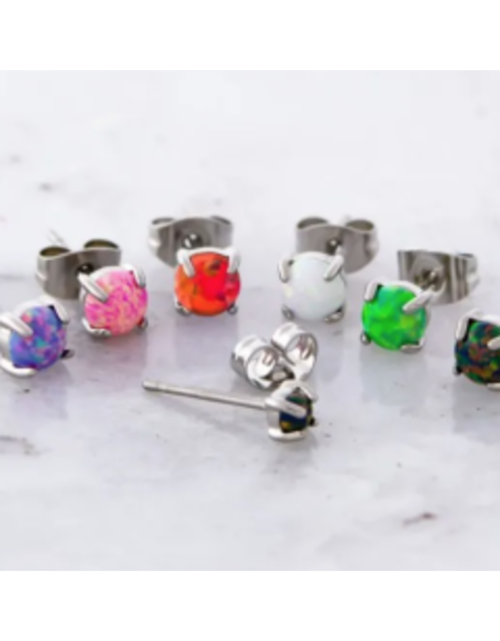 Boucle d'oreille à Papillon Titanium Opale