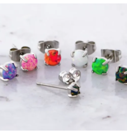 Boucle d'oreille à Papillon Titanium Opale