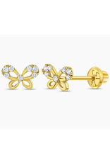Or 14K Boucle d'oreille vissée Or 14K Papillon