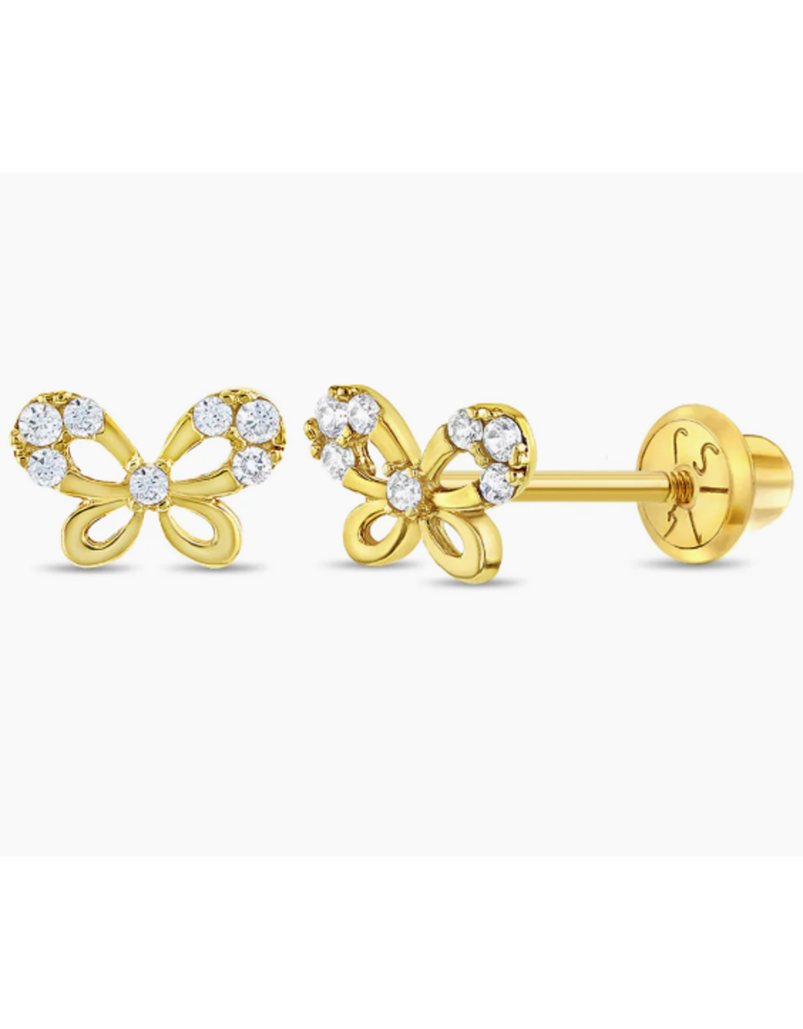 Or 14K Boucle d'oreille vissée Or 14K Papillon