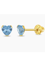 Or 14K Boucle d'oreille vissée Or 14K Coeur griffé