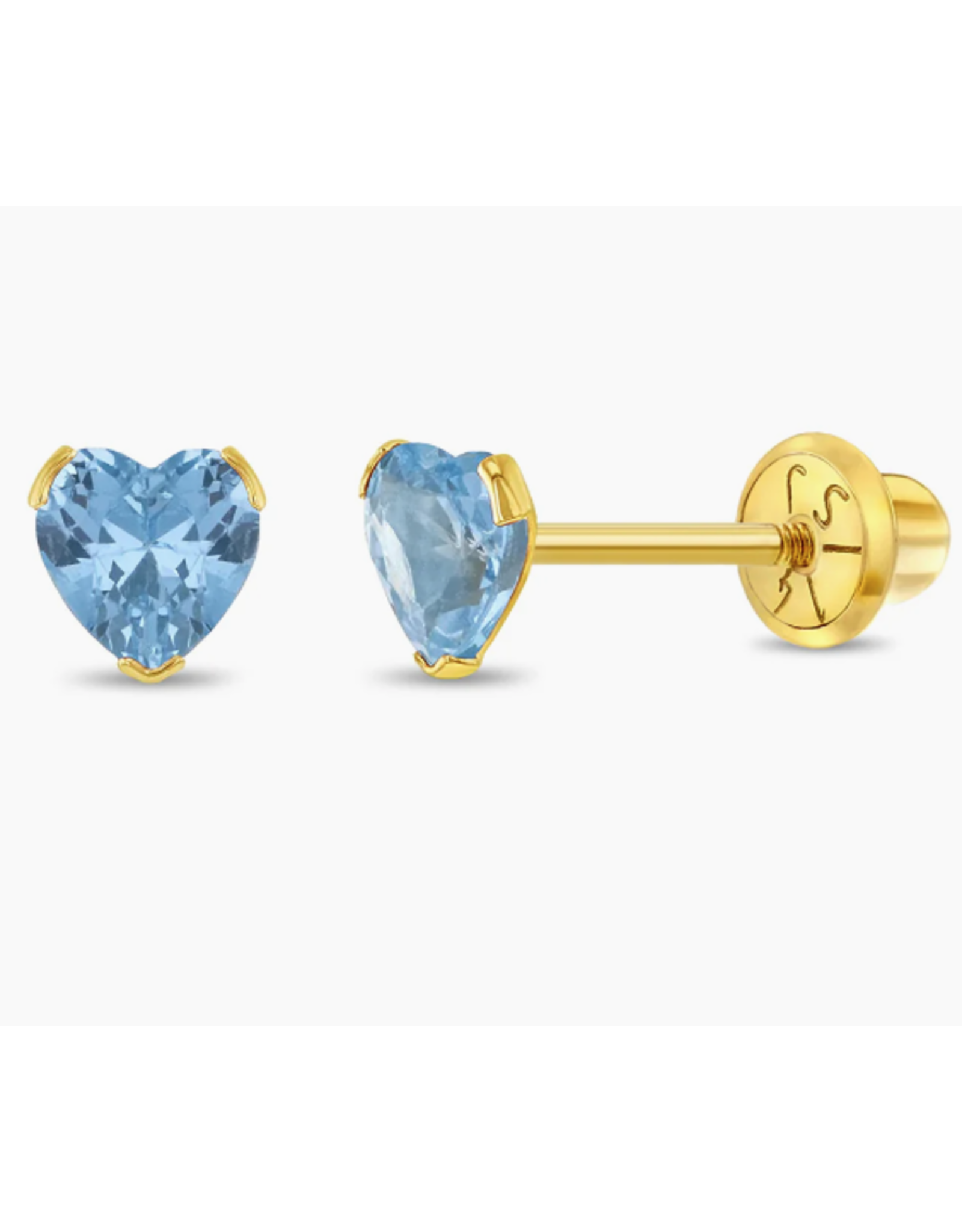 Or 14K Boucle d'oreille vissée Or 14K Coeur griffé