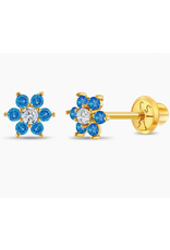Or 14K Boucle d'oreille vissée Or 14K Fleur