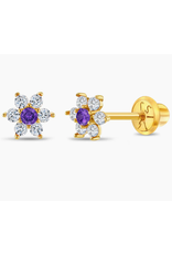 Or 14K Boucle d'oreille vissée Or 14K Fleur