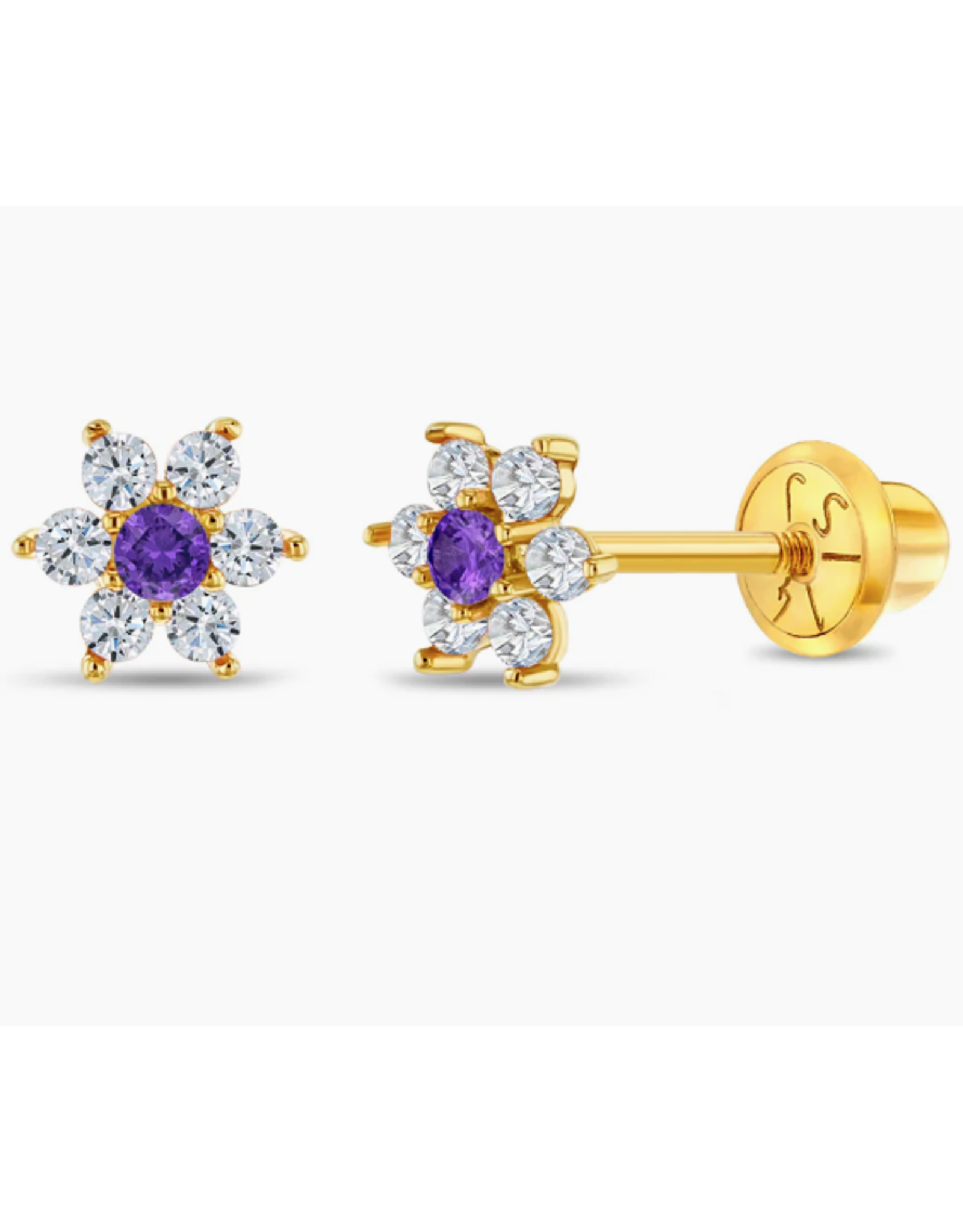 Or 14K Boucle d'oreille vissée Or 14K Fleur