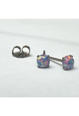 Boucle d'oreille à Papillon Titanium Opale