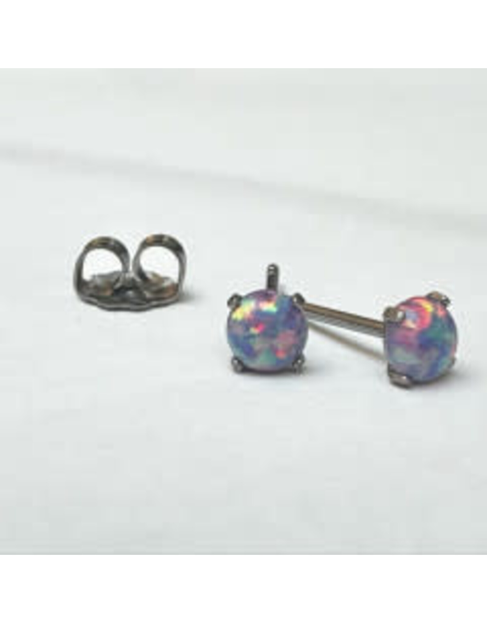Boucle d'oreille à Papillon Titanium Opale