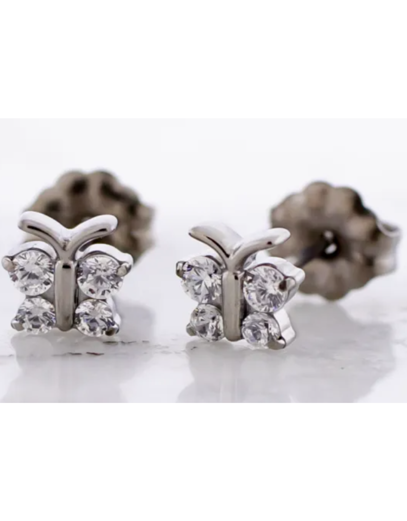 Boucle d'oreille Papillon Crystal Titanium