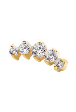 Gold PVD Embout Threaded 5 pierres Gold/Crystal