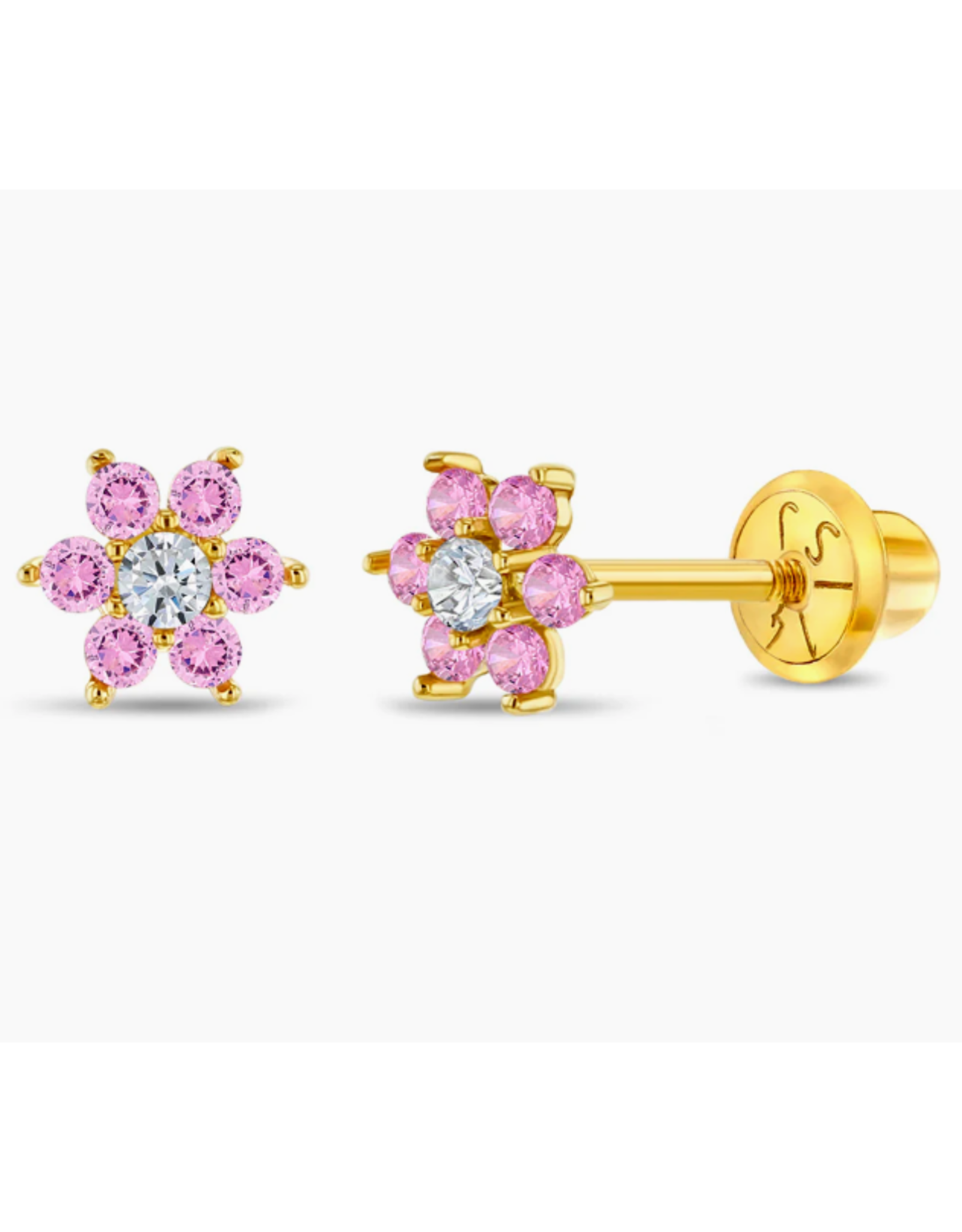 Or 14K Boucle d'oreille vissée Or 14K Fleur