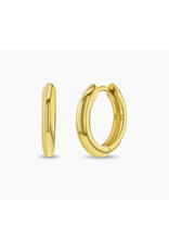Or 14K Huggies Plain en Or Jaune 14K 9mm