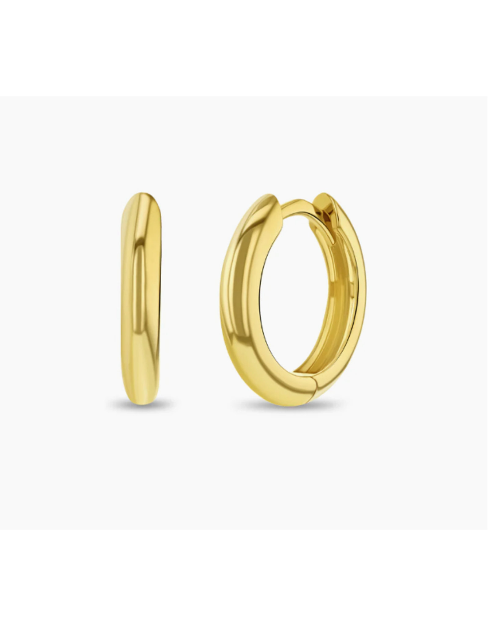 Or 14K Huggies Plain en Or Jaune 14K 9mm