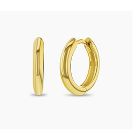 Or 14K Huggies Plain en Or Jaune 14K 9mm