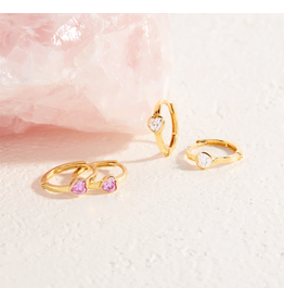 Or 14K Huggies en Or Jaune 14K 9mm avec coeur