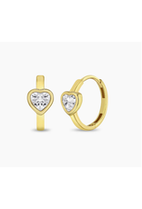 Or 14K Huggies en Or Jaune 14K 9mm avec coeur