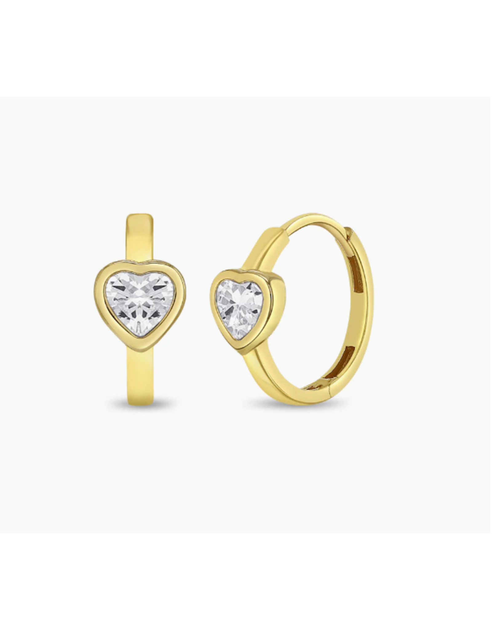 Or 14K Huggies en Or Jaune 14K 9mm avec coeur