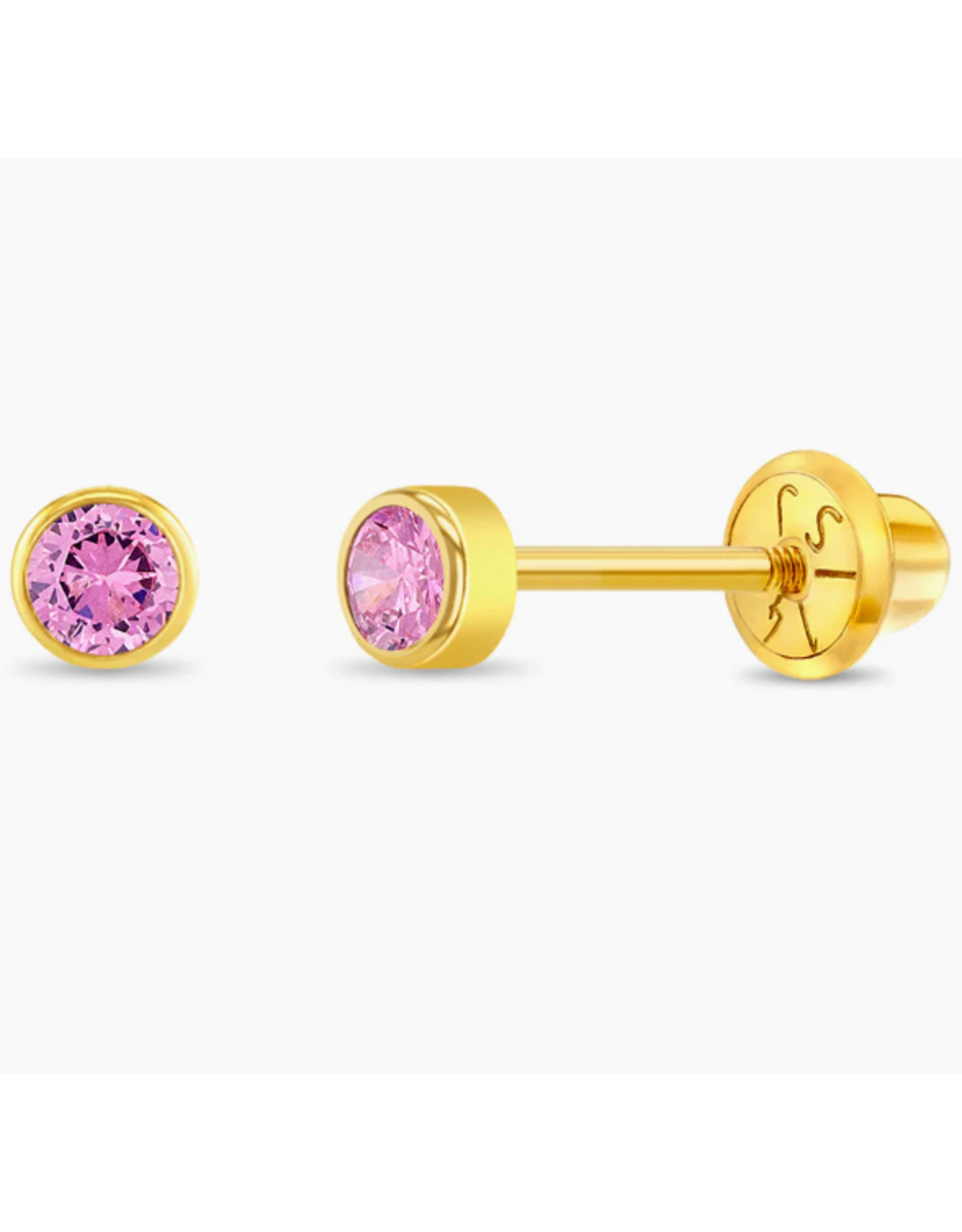 Or 14K Boucle d'oreille vissée Or 14K round