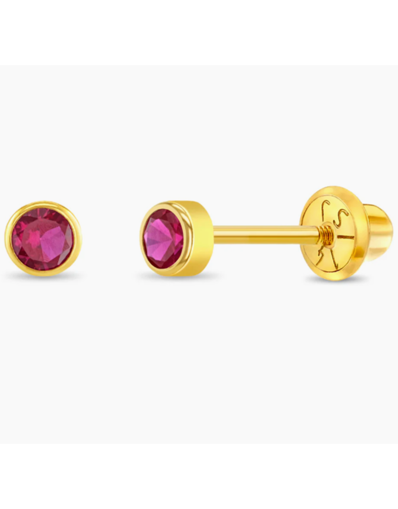 Or 14K Boucle d'oreille vissée Or 14K round