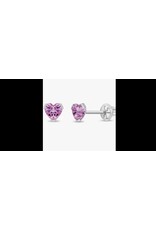 Or 14K Boucle d'oreille Vissée OR BLANC Coeur griffé