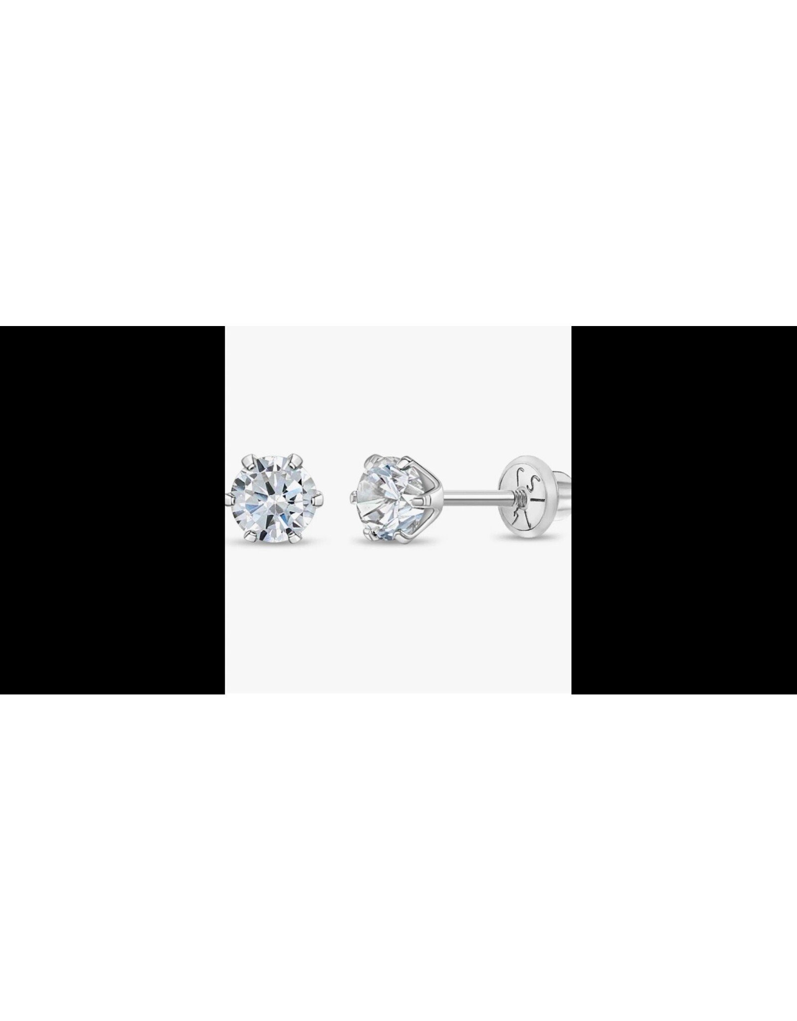 Or 14K Boucle d’oreille vissée OR BLANC 14K Griffée