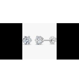 Or 14K Boucle d’oreille vissée OR BLANC 14K Griffée