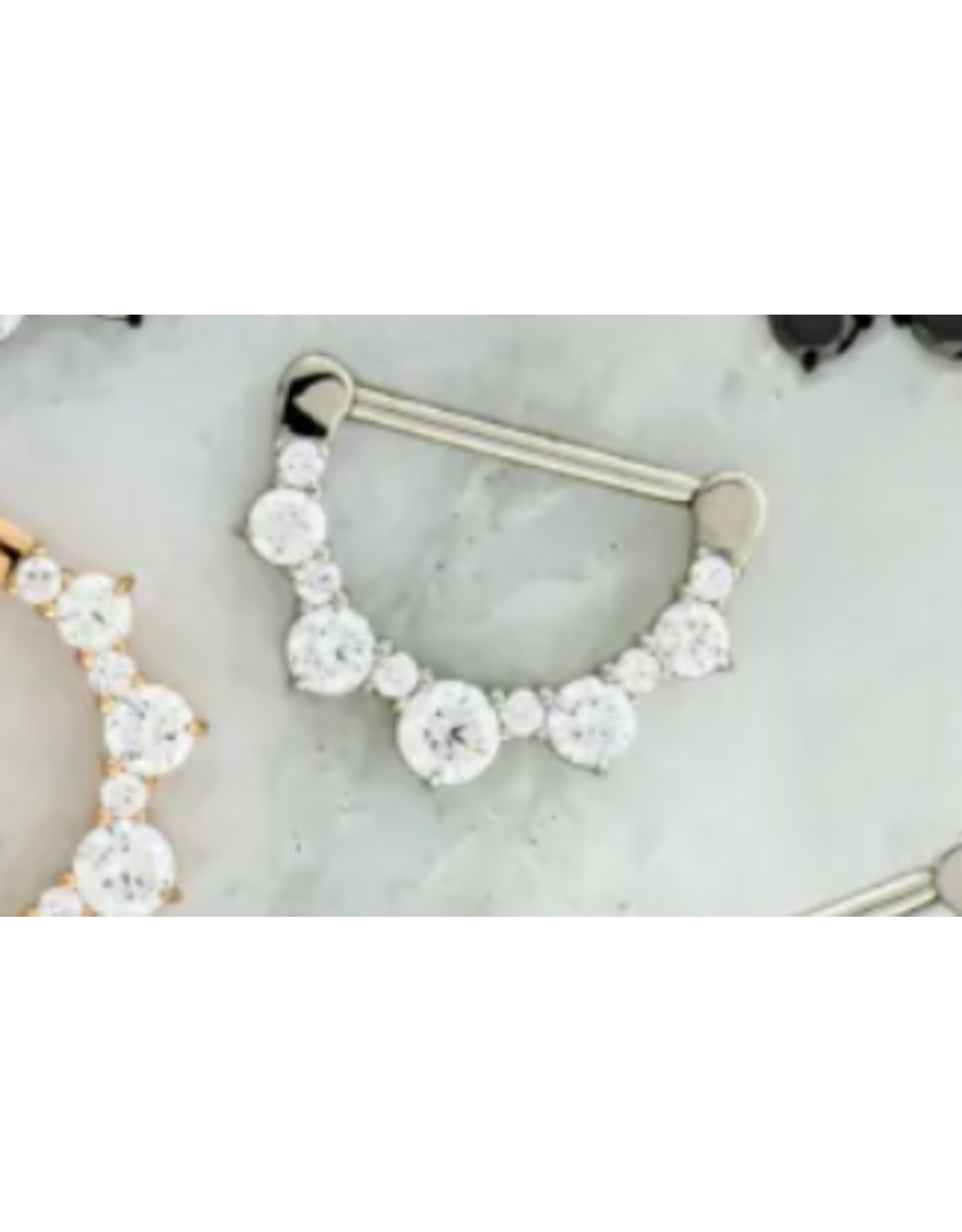 Stainless Clicker Sein 9 pierres 14G/14mm