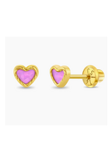 Or 14K Boucle d'oreille vissée Or 14K Pinky torsade coeur