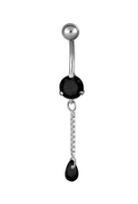 Stainless Barbell 14ga Steel pendentif chaînette et goutte