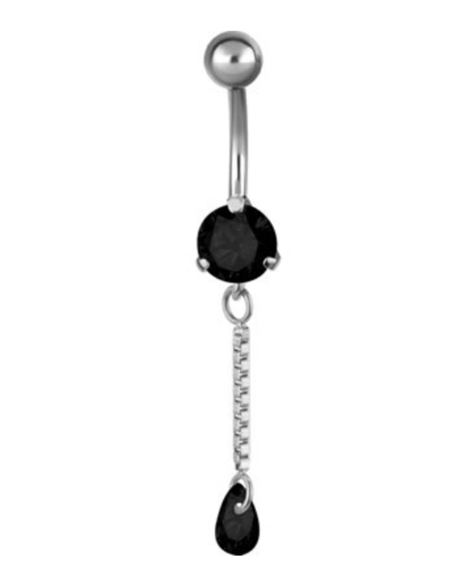 Stainless Barbell 14ga Steel pendentif chaînette et goutte