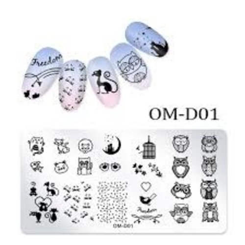Nail Art owl stamp OM-D01 Nail Art owl stamp OM-D01