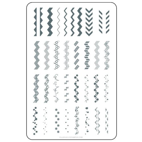 Clear Jelly Stamper Canada Steel Stamping Plate (14cm x 9cm) CJS LC-36 Chantel's Chevrons