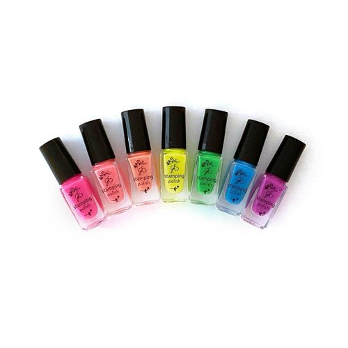 Clear Jelly Stamper Canada Small Polish Kit (7 Colors) Neon Clear Jelly Stamper Canada Small Polish Kit (7 Colors) Neon