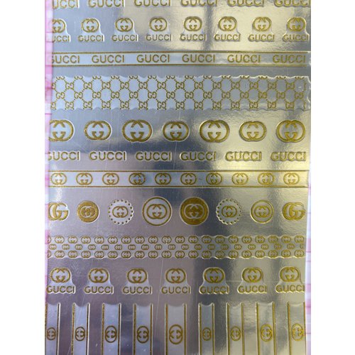 Nail Art Designer Gucci Stickers Gold