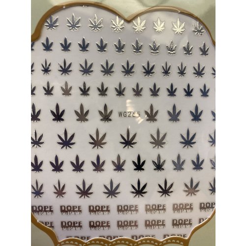 Nail Art Pop Finger Weed stickers silver