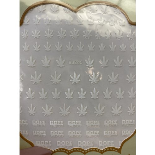 Nail Art Pop Finger Weed stickers white