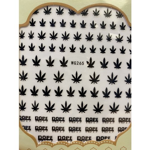 Nail Art Pop Finger Weed stickers black Nail Art Pop Finger Weed stickers black
