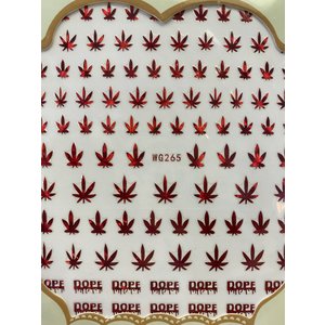 Nail Art Pop Finger Weed stickers red